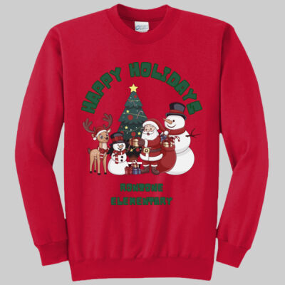 Adult Crewneck - Winter Holidays - Happy Holidays - Green Thumbnail
